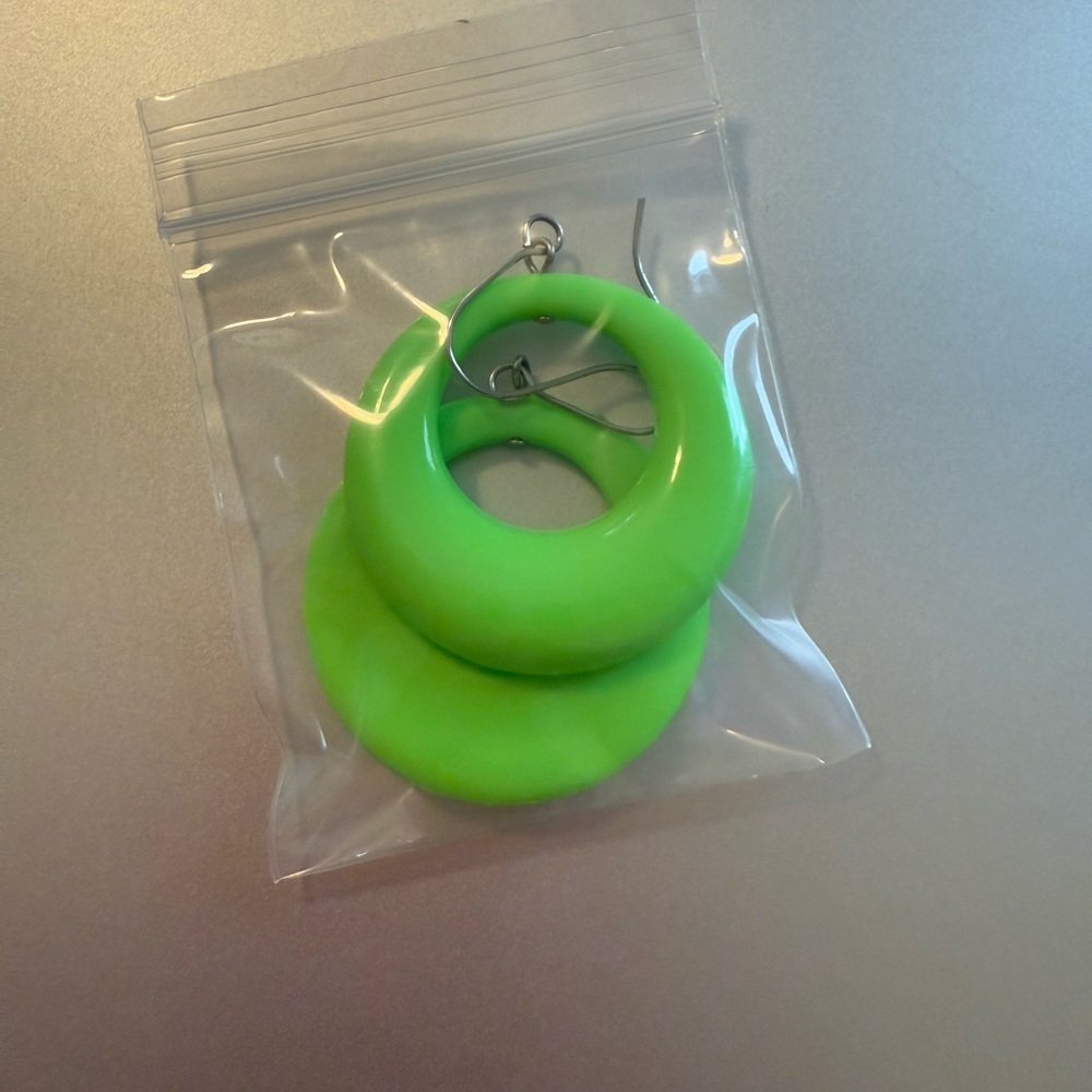 Vibrant Green Kids Hoop Earrings